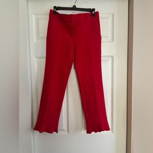 Cropped Ruffle Red Pants